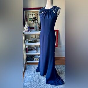 Badgley Mischka Navy Maxi Dress